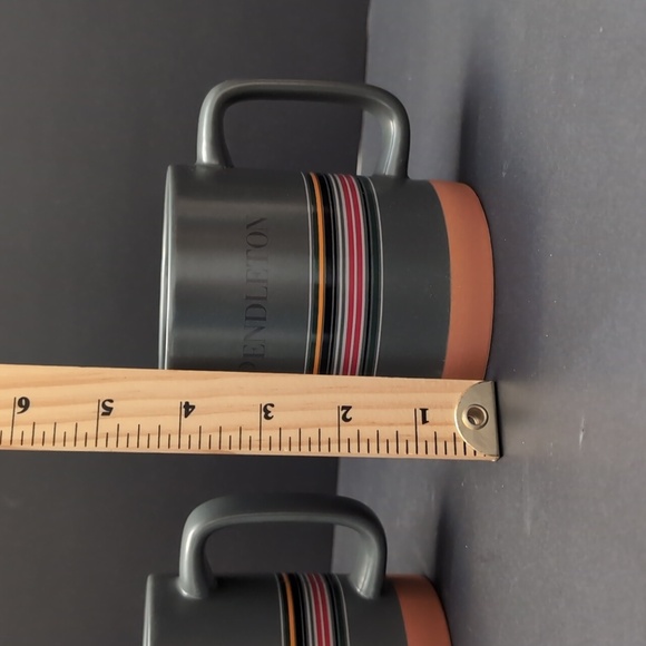 Pendleton Striped Mugs with Orange  Base set of 2. - Picture 9 of 9